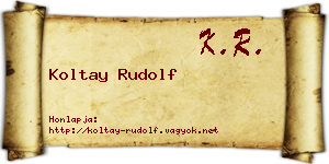 Koltay Rudolf névjegykártya